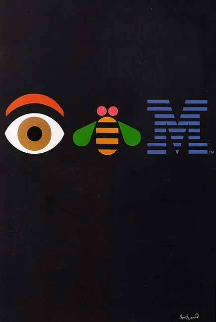 The IBM logo rendered with an eye, a bee, and the letter m.