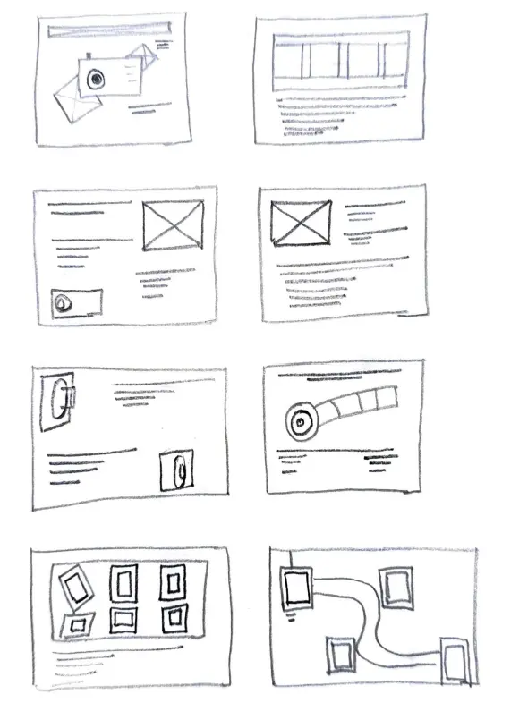 A series of layout sketches