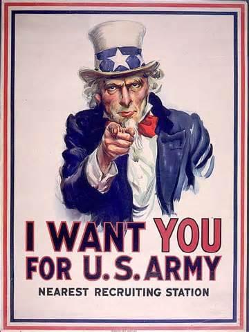 An old US military poster stating 'We need You'