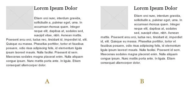An illustration of two layouts, one more visually 'uncomfortable' than the other