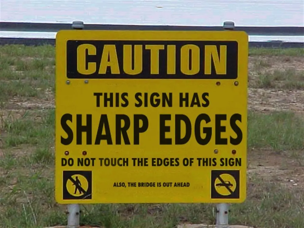 A caution sign