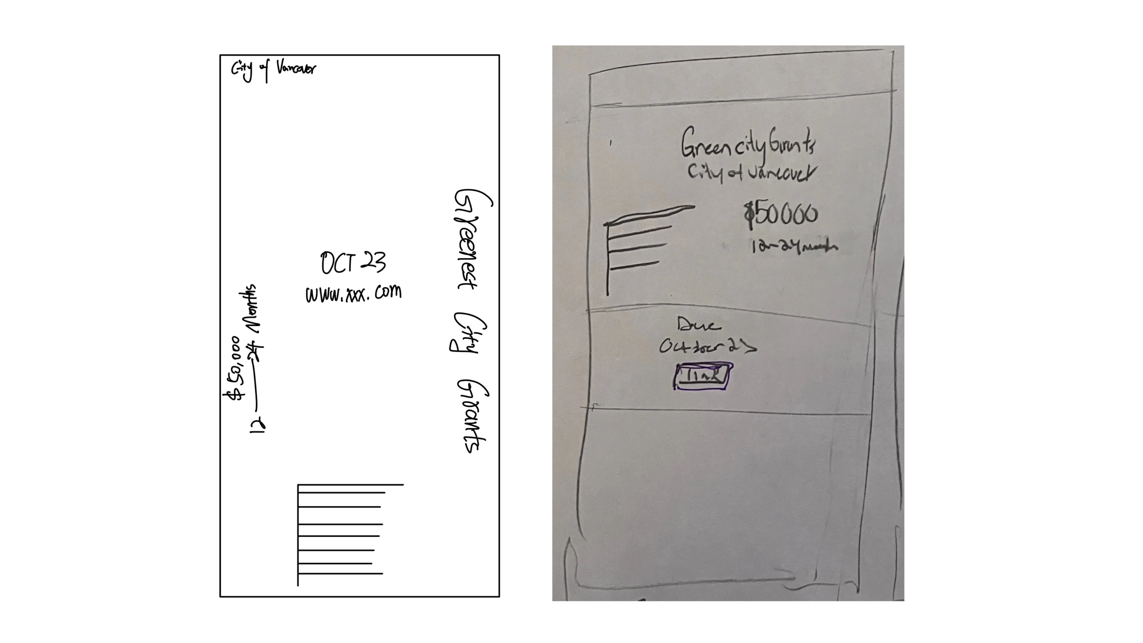 A series of sketches exploring symmetrical mobile layouts