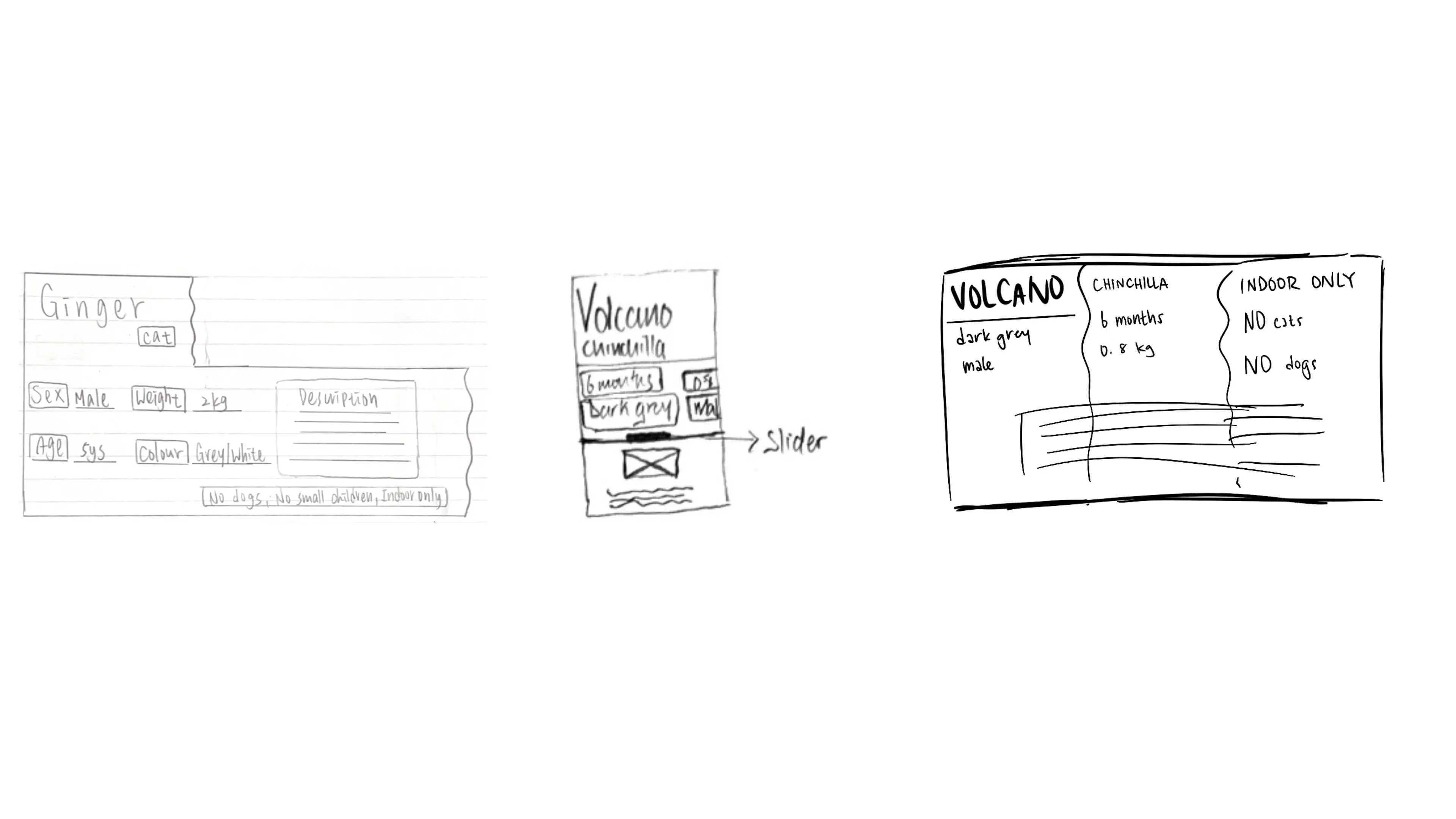 A set of sketches of frames