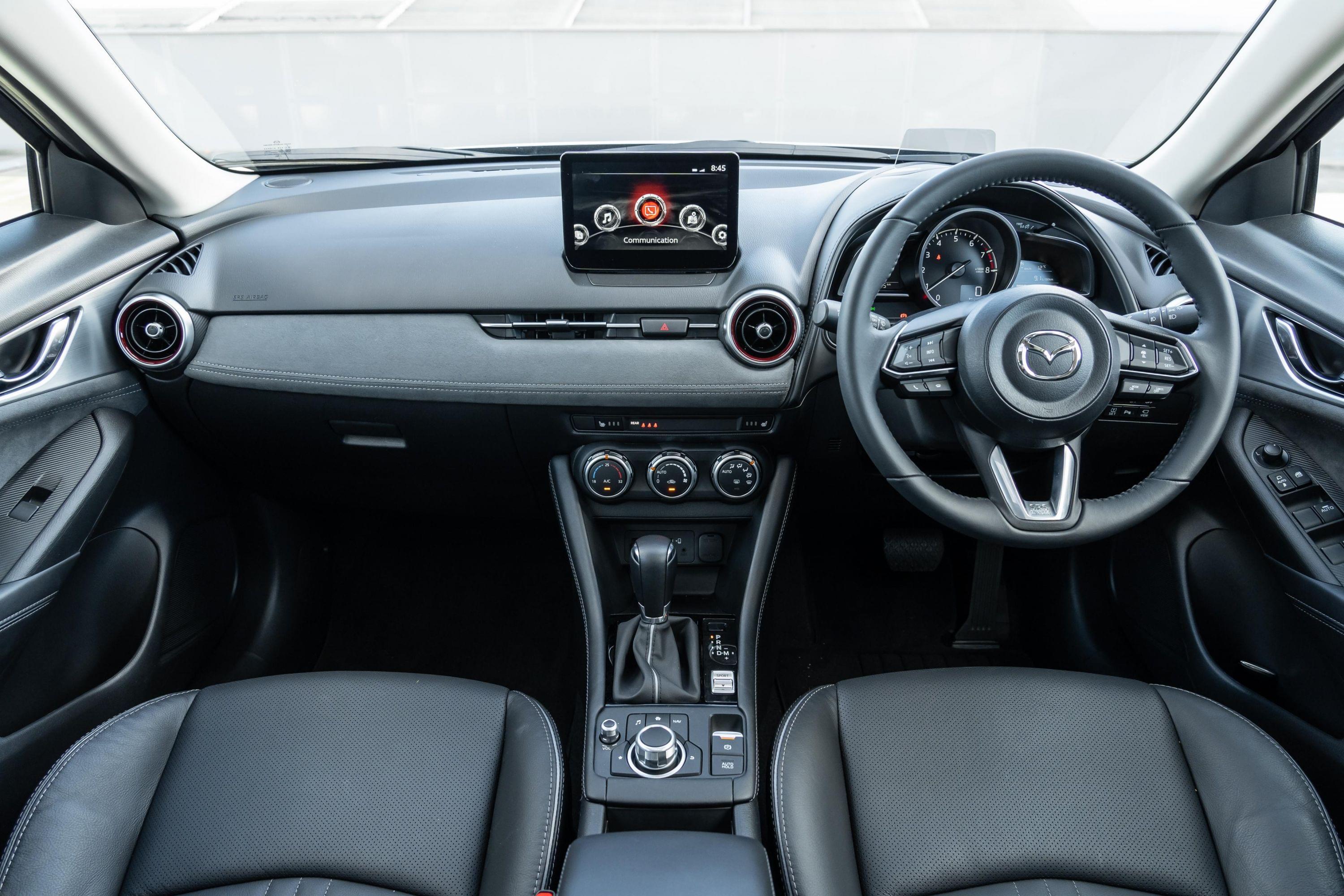 A photo of the Mazda car dashboard