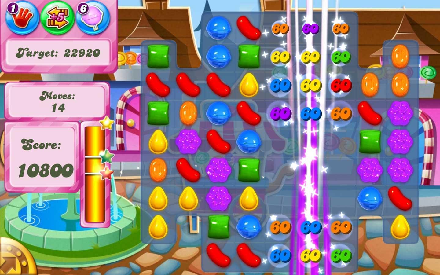 The Candy Crush game user interface presenting a skeuomorphic design approach