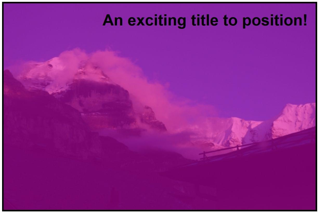 A title placed overtop of a pink tinted image