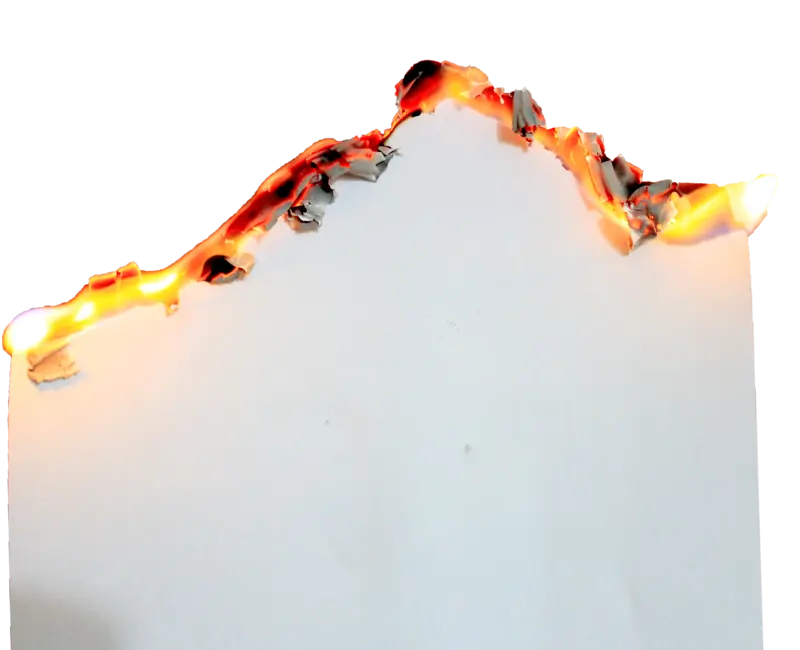 A burning piece of paper