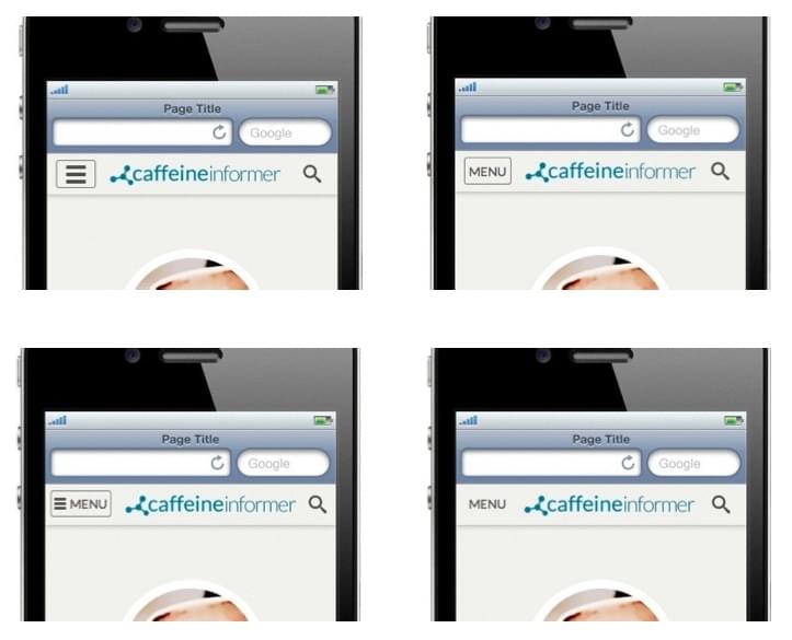 A selection of different hamburger icons